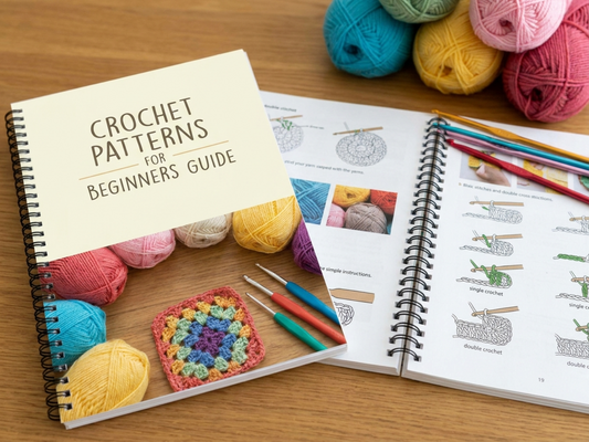 Crochet patterns for beginners with yarn and crochet hook