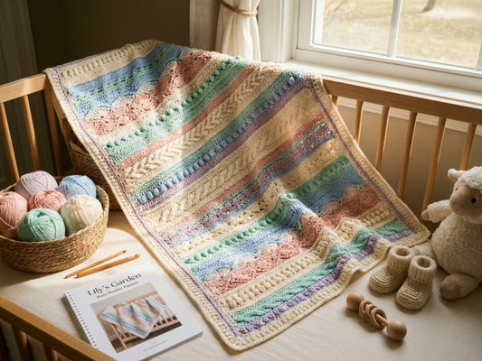 Crochet newborn blanket patterns with soft baby yarn and crochet hook